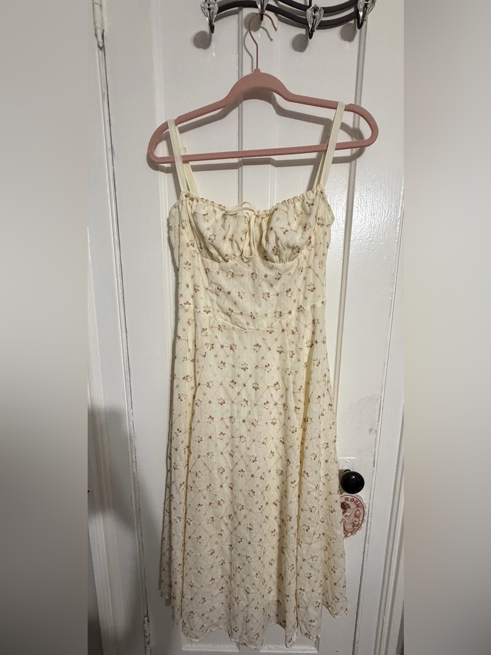 Fashion Nova Floral Embroidered Smocked Midi Dress | Size Small